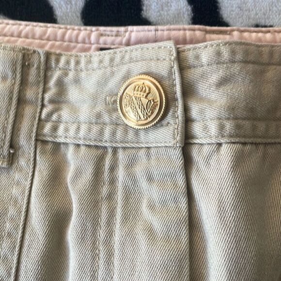 3/$15 🌻The limited shirt khaki beige mini skirt gold detail hardware size 10 - Picture 3 of 11